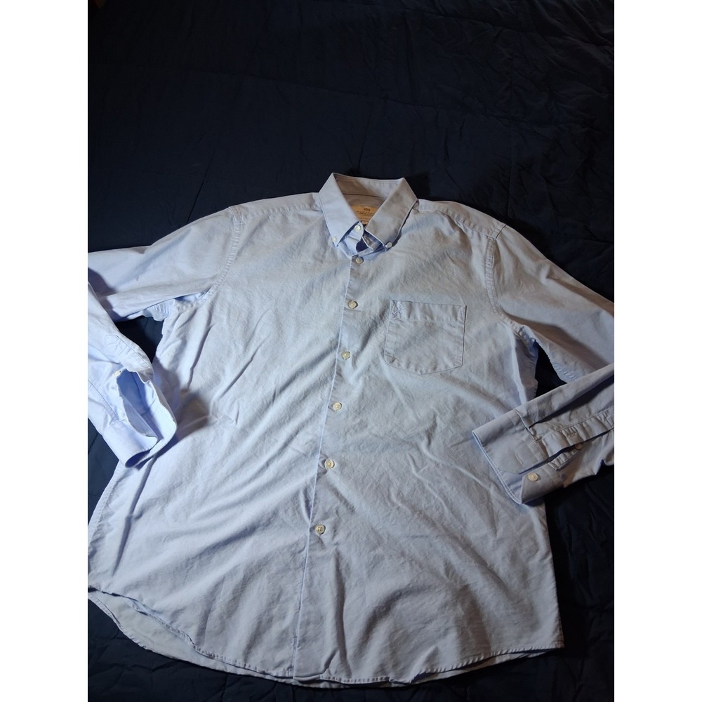 Hawes & Curtis Mens Shirt Sz XL Blue Classic Fit Button Down